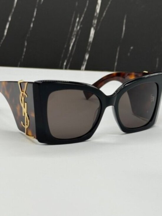 NEW SL M119 BLAZE 003 SAINT LAURENT BLACK HAVANA OVERSIZED SLM119 003 SUNGLASSES main image 7